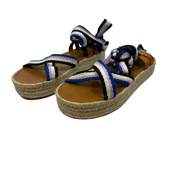 Isabel Marant Woven Wrap Strap Espadrille Sandals size 8 - Picture 8 of 11